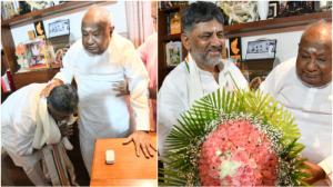 ಮಾಜಿ ಪ್ರಧಾನಿ ದೇವೇಗೌಡರನ್ನ ಭೇಟಿಯಾಗಿ ಆರ್ಶೀವಾದ ಪಡೆದ ಡಿಕೆಶಿ...!