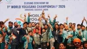 ಮೊದಲ ವಿಶ್ವ ಯೋಗಾಸನ ಚಾಂಪಿಯನ್‌ಶಿಪ್ 2026ರಲ್ಲಿ ಭಾರತವು 102 ಚಿನ್ನ ಸೇರಿದಂತೆ ಒಟ್ಟು 114 ಪದಕಗಳನ್ನು ಗೆದ್ದು ಜಾಗತಿಕವಾಗಿ ಅಗ್ರಸ್ಥಾನ ಗಳಿಸಿದೆ.