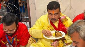 ಕಾಳಿ ಮಂದಿರದಲ್ಲಿ ಮೀನು ಸೇವಿಸಿದ ಬಂಗಾಳ ಸಿಎಂ ಸುವೇಂದು ಅಧಿಕಾರಿ; ವಿವಾದಕ್ಕೆ ತೆರೆ 